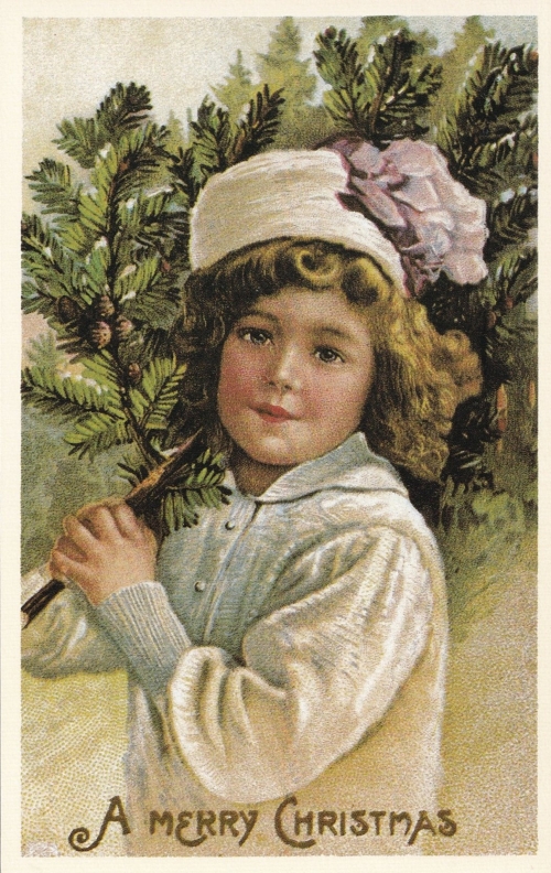 Nostalgie Christmas Card mit Tanne