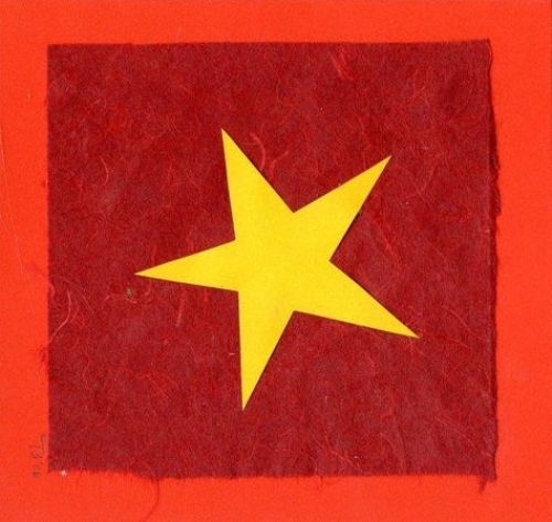 Weihnachtskarte mit leuchtendem Stern